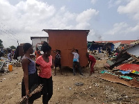 Several structures were pulled down by the Tema West Municipal Assembly