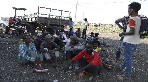 Ethiopian refugees gather in Qadarif region, easter Sudan