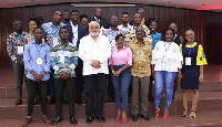 Former President Jerry John Rawlings in a photograph with the participants