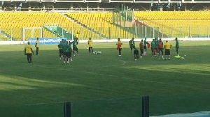 The Black Stars training at the Accra Sports Stadium