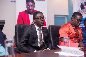 Kumi Guiter with Zylofon media boss, Nana Appiah Mensah