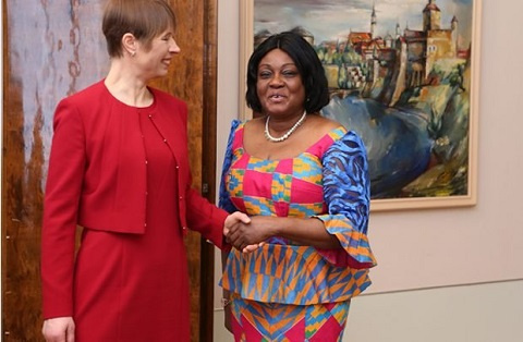 Ambassador Blay with the President of Estonia, Kersti Kaljulaid