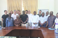 Gerald (third left) at an event to announce support of his foundation