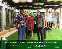 Asante Kotoko CEO, Nana Yaw Amponsah and new coach Mariano Bareto