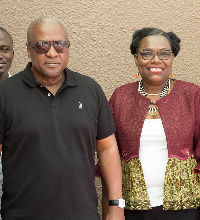 Nana Oye Lithur and John Mahama after their meeting