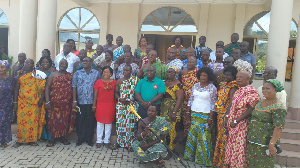 Chief of Staff, Julius Debrah with members of the traditional council.