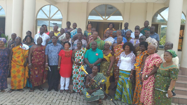 Chief of Staff, Julius Debrah with members of the traditional council.