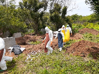 Six bodies were buried on Thursday at the Awudome cemetery