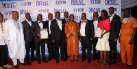 GOIL Management Team headed by Mr Akorli in a Group photograph after receiving the award