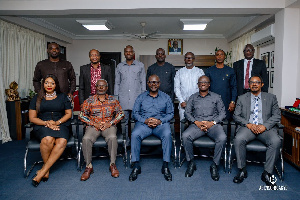 Francis Asenso-Boakye with the newly-established Board members of the GHA