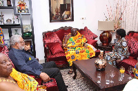 Otumfuo Osei Tutu II with the Rawlings'