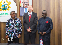 Deputy Lands Ministers Benito Bio and George Mireku Duker with Mr David Turk