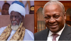 Former president John Dramani Mahama and National Chief Imam, Sheikh  Dr. Osman Nuhu  Sharubutu