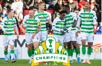 Jeremie Frimpong with his Celtic teammates