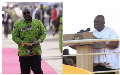 Ex-President Mahama (L) and President Akufo-Addo (R)