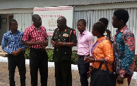 Brig. Gen. Adeti (third from left), interacting with some members of the Network