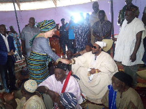 US Ambassador in a hand shake with Mion Lana