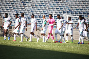 Black Stars walk off the pitch after their 1 - 1 draw against Ethiopia