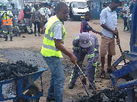 Some volunteers during the exercise