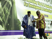 President Akufo-Addo in a chat with the late C.K Tadem