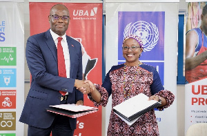 Chris Ofikilu, RCEO UBA West Africa and MD UBA Ghana with Dr. Angela Lusigi, UNDP Resident Rep