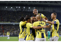 Alexander Djiku shares a moment with teammates after securing a 2-0 win against Bodrumspor