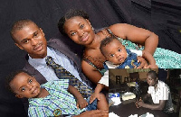 Maxwell Mahama and his family, insert: WIlliam Baah, assemblyman who led the mob