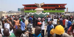 Some Ghanaians gathered at Kwame Nkrumah Circle