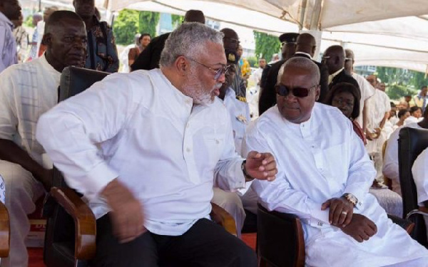 Former President Jerry John Rawlings and President John Dramani Mahama