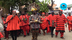 The delegation of Ga traditional leaders was led by Gbese Mantse, Nii Ayi-Bonte II