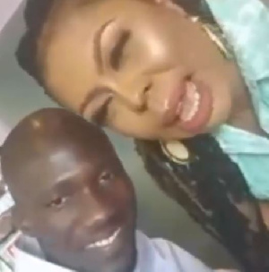 Afia Schwarzenegger with her 'blanket man'