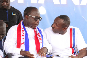 NPP national chairman Freddie Blay with General Secretary John Boadu