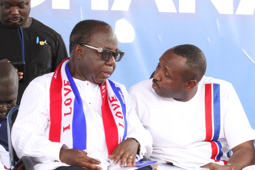 NPP national chairman Freddie Blay with General Secretary John Boadu