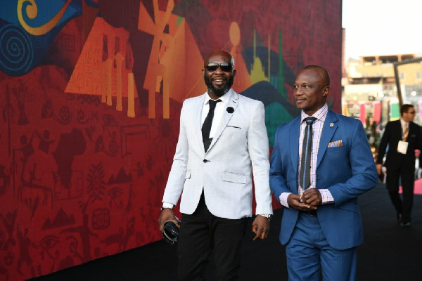 George Afriyie with Black Stars coach Kwesi Appiah