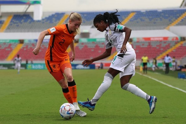 Black Queens forward Doris Boaduwaa (Right)