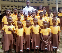 Teacher Kwadwo used his salary to sew new uniforms for 18 pupils