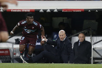 Joseph Aidoo runs into Zidane