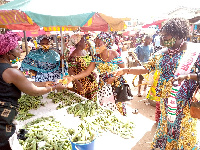 Some women at Agomanya market