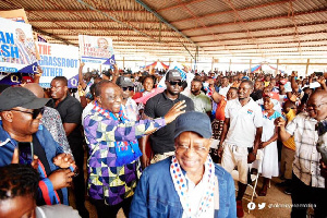 Alan Acknowledging Cheers From Delegates At Sogakope 629x420