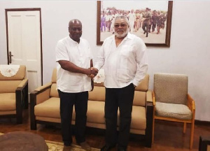 Former President John Dramani Mahama and ex president John Rawlings