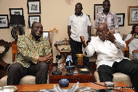 President Nana Addo Dankwa Akufo-Addo with Trade and Industry Minister Alan Kyeremanten