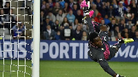 Fabrice Ondoa saves a penalty for Cameroon