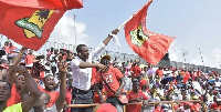 A photo of Asante Kotoko fans at the stadium