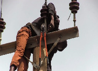 A disconnected cable was tied to a Multi TV dish and was used as a dry line