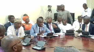 Minority leader Haruna Iddrisu and a section of the minority at the press conference