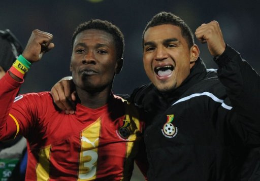 Asamoah Gyan and KP Boateng