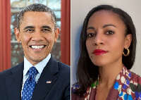 Former US president Barack Obama and Nadia Owusu