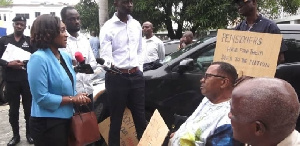 Abena Osei Asare addressing the pensioners