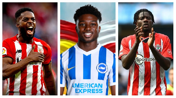 L-R: Inaki Williams, Tariq Lamptey and Mohammed Salisu