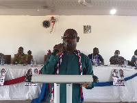 Osman Musah, the NPP Parliamentary Candidate for Garu addressing the participants at the inaugurati